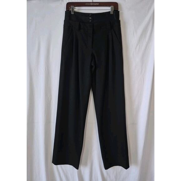Sold! A.L.C Womens Black Brady Pleated Twill Straight Leg Trouser Pants US 2 - Picture 4 of 11